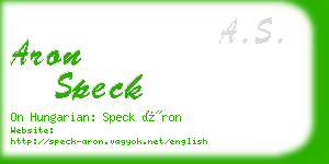 aron speck business card